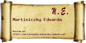 Martiniczky Edvarda névjegykártya